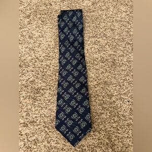 Dior Navy and Green Patterned Tie